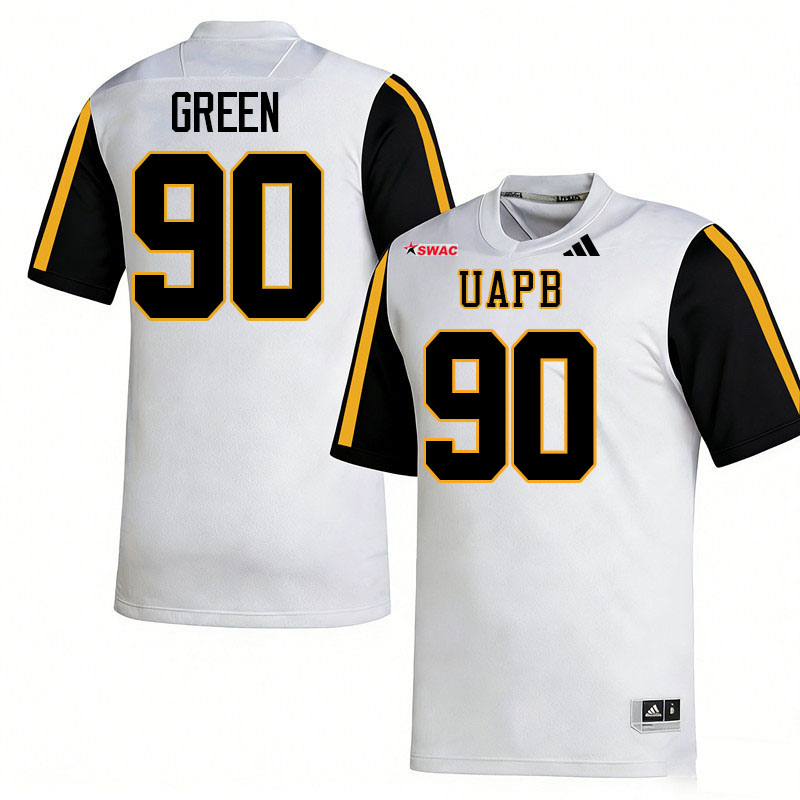 Arkansas-Pine Bluff Golden Lions #90 Kaun Green College Football Jerseys,Uniforms-White